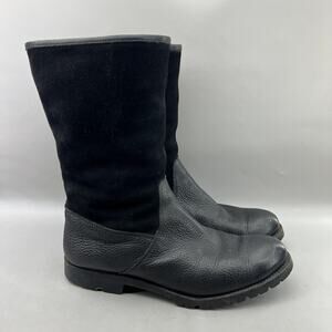 Gravati Shearling Lined Winter Boots Men Size 12 US, 11 UK Black Pull On Shoes